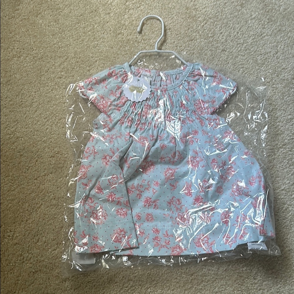 Mud Pie Blue and Pink Floral Kids Casual Dress